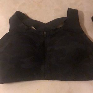 Enlite Lululemon front zip camo sports bra 38DD
